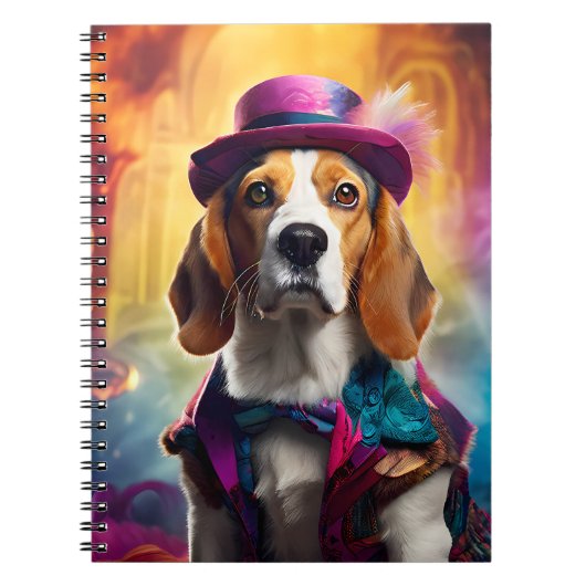Carnet Beagle en costume vibrant (Devant)