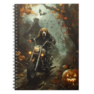 Carnet Beagle équitation moto Halloween effroi