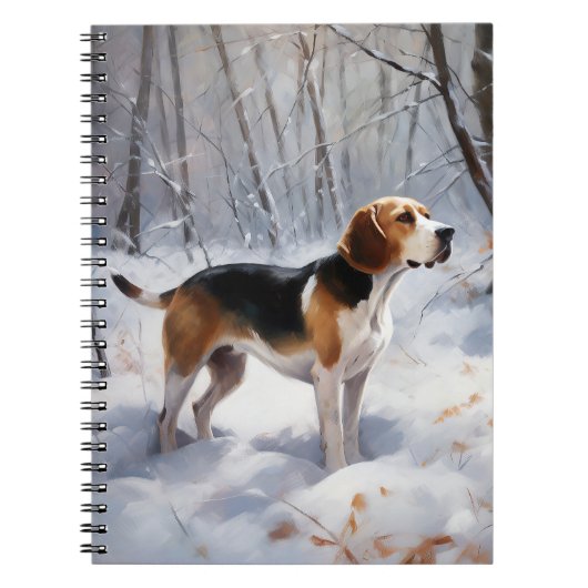 Carnet Beagle Noël sous la neige (Devant)