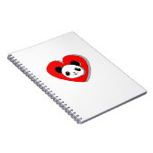 Carnet Bear Panda Et Dessin De Coeur Rouge (Côté Droit)