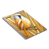 Carnet Bearded Reedling Bird Art Notebook | Wildlife Jour (Côté Droit)