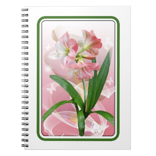 Carnet Beau Amaryllis Floral À Thème Floral (Devant)