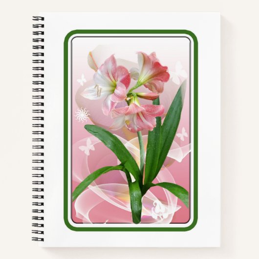 Carnet Beau Amaryllis Floral À Thème Floral (Devant)