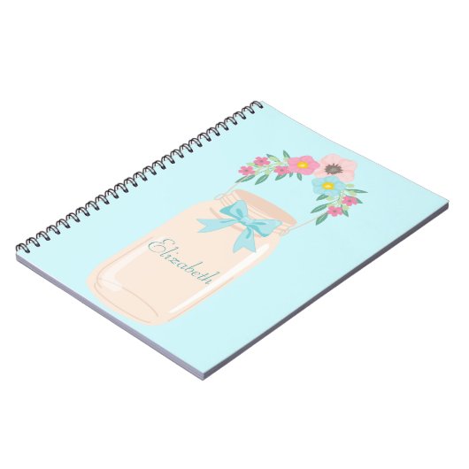 Carnet Beau bleu fleuri (Côté gauche)