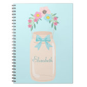 Carnet Beau bleu fleuri (Devant)