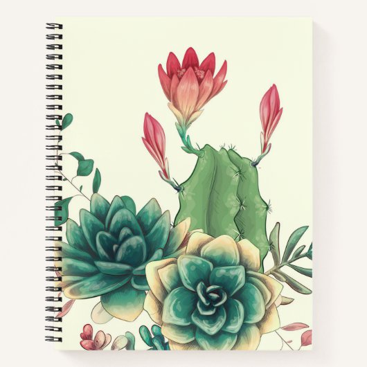 Carnet Beau Cactus À Fleur (Devant)