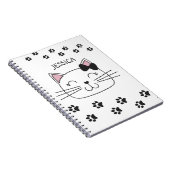 Carnet Beau chat de dessin animé avec pattes empreintes d (Côté Droit)