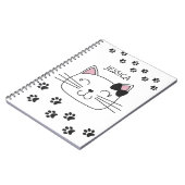 Carnet Beau chat de dessin animé avec pattes empreintes d (Côté gauche)