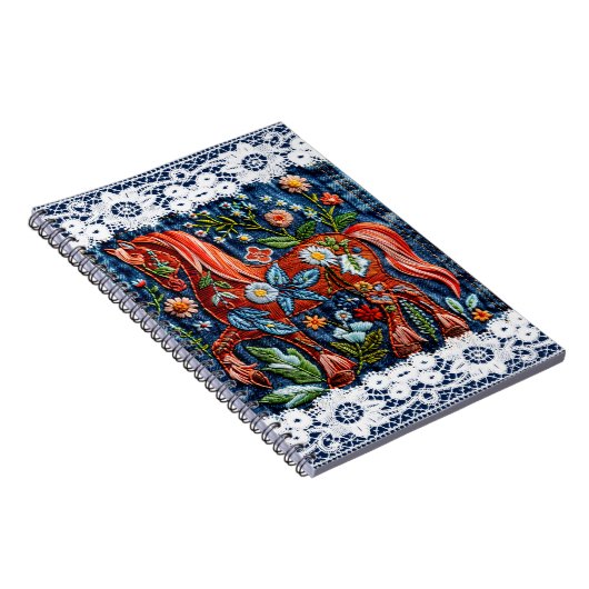 Carnet Beau Cheval Brodé (Côté Droit)