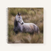Carnet Beau cheval de couleur grise (Devant)