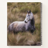 Carnet Beau cheval gris couleur (Dos)