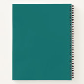 Carnet Beau Cheval Noir avec Fleurs Turquoise (Dos)