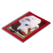 Carnet Beau Chien Noël Rouge Blanche Neigeux Puppy (Côté gauche)