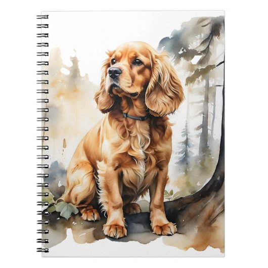 CARNET BEAU CHIEN SPANIEL COCKER ROUGE (Devant)