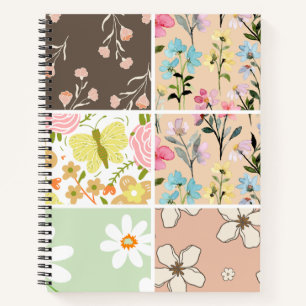 Carnet Beau collage motif floral moderne Feminine