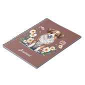 Carnet Beau collie entouré de fleurs - (Côté gauche)