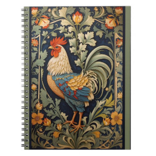 Carnet Beau Coq Vintage William Morris Inspiré