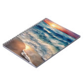 Carnet Beau coucher de soleil sur les vagues de plage (Côté gauche)