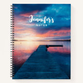 Carnet Beau coucher de soleil sur un lac de Calme (Devant)