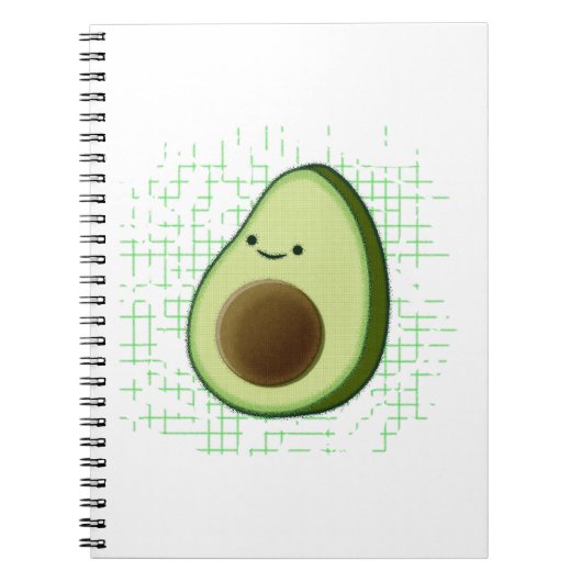 Carnet Beau Dessin Avocado Sur Un Arrière - plan Distress (Devant)
