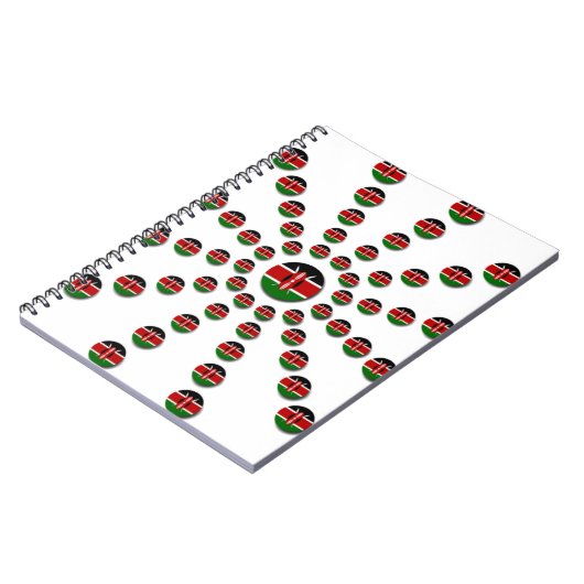 Carnet Beau Drapeau circulaire kenyan : Un design radial (Côté gauche)