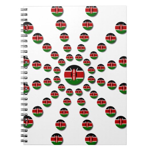 Carnet Beau Drapeau circulaire kenyan : Un design radial (Devant)