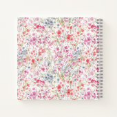 Carnet Beau Fleur sauvage Aquarelle Motif Monogramme (Dos)