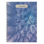 Carnet Beau Grand Dandelion bleu ciré (Devant)