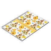 Carnet Beau Jardin Bee Motif de tournesol (Côté gauche)