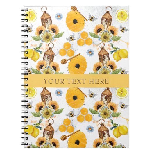 Carnet Beau Jardin Bee Motif de tournesol (Devant)