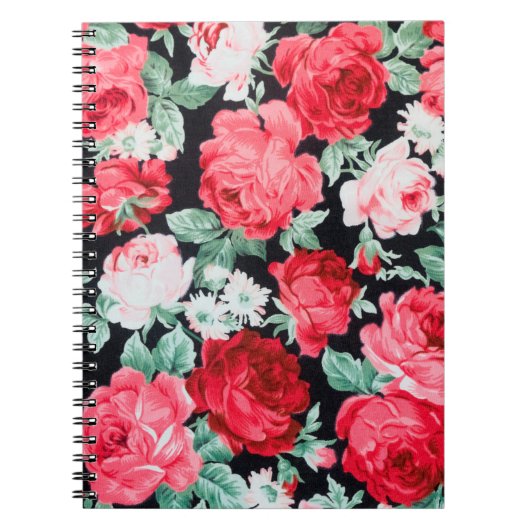 Carnet Beau jardin de roses rouges (Devant)