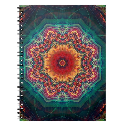 Carnet Beau kaléidoscope à fleurs multicolores motif (Devant)