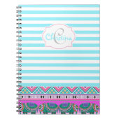 Carnet Beau Monogramme d'éléphant orné (Devant)