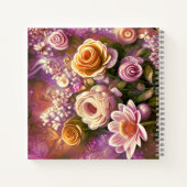 Carnet Beau Motif de fleurs acryliques (Dos)