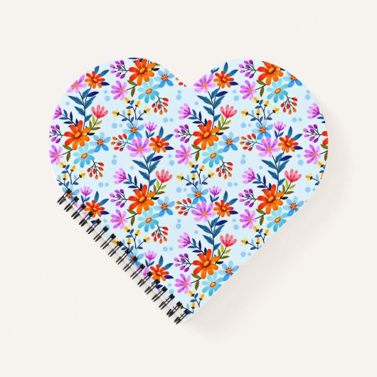 Carnet Beau motif de fleurs et de feuilles (Devant)