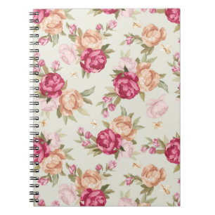 Carnet Beau motif de pivoine couleur vert