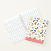 Carnet Beau Motif papillon avec nom rose (Intérieur)