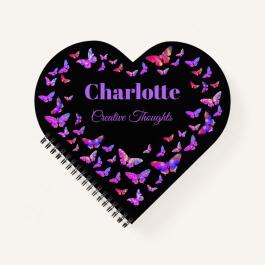 Carnet Beau motif papillon personnalisé (Devant)