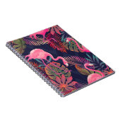 Carnet Beau motif tropical transparent avec flamme rose (Côté Droit)