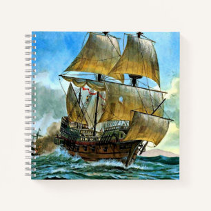 Carnet beau navire à quatre mâts