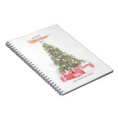 Carnet Beau Noël Arbre Aquarelle Vacances Art (Côté Droit)