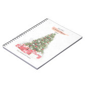 Carnet Beau Noël Arbre Aquarelle Vacances Art (Côté gauche)