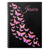 Carnet Beau nom de monogramme rose Motif papillon (Devant)