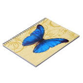 Carnet Beau papillon bleu art Vintage (Côté gauche)