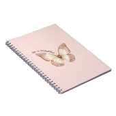 Carnet Beau Papillon Crème Rose (Côté Droit)