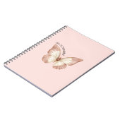 Carnet Beau Papillon Crème Rose (Côté gauche)