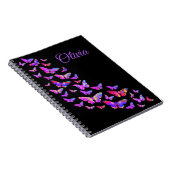 Carnet Beau Papillon violet Pop Art Olivia Nom (Côté Droit)