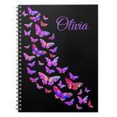Carnet Beau Papillon violet Pop Art Olivia Nom (Devant)