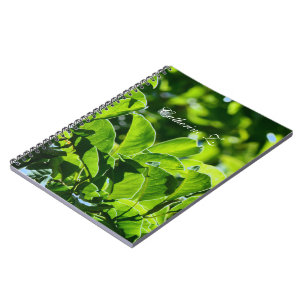 Carnet Beau printemps, feuilles verts d'été. Ajouter un n