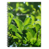 Carnet Beau printemps, feuilles verts d'été. Ajouter un n (Devant)
